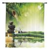 Zen Stone Green Bamboo Forest Water Chiffon Sheer Curtains for Living Room Bedroom Decoration Window Voiles Tulle Curtain Drapes