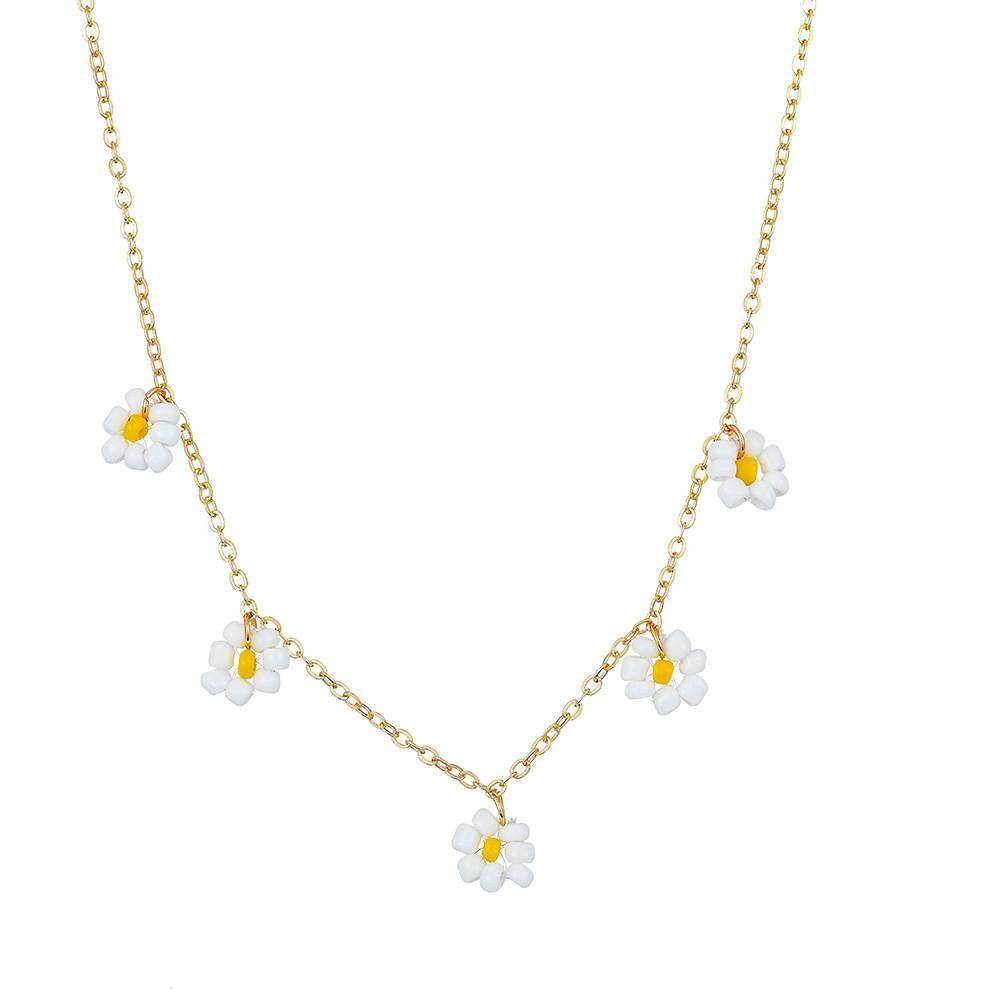 Trendy European Style Creative Floral Beaded Necklace With Unique Allure And Charm