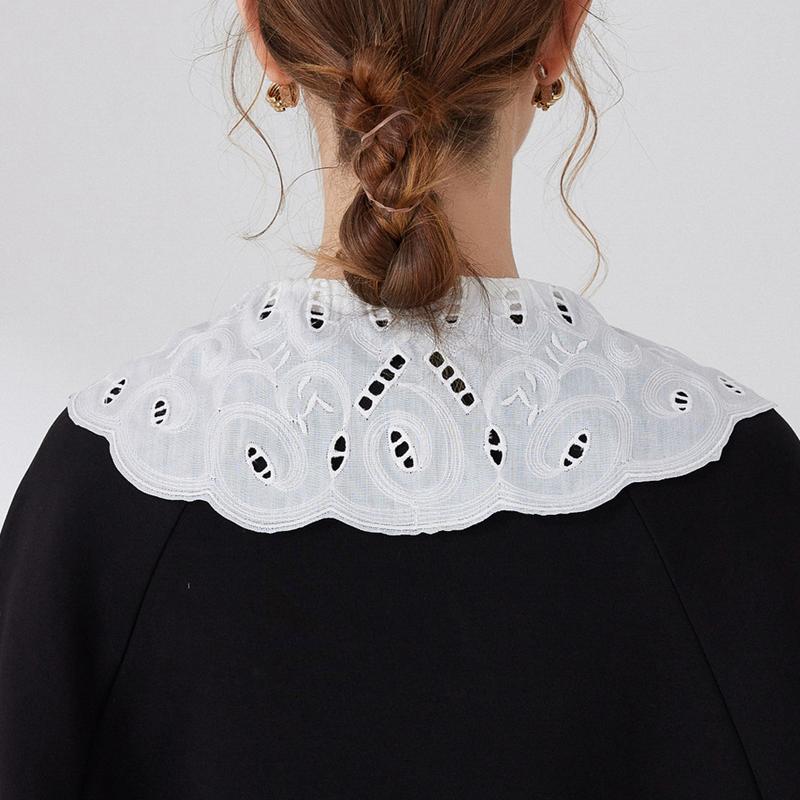 Hollow Doll Collar White Shirt Half Shirt Fake Collar Lady Casual Flower Decoration Collar Girls Detachable False Blouse Collar