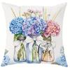 Blaues Wildblumenmuster Heimdeko Kissenbezug Schlafzimmer Wohnzimmer Sofa Dekor Polyester Kissenhülle Mit Reißverschluss