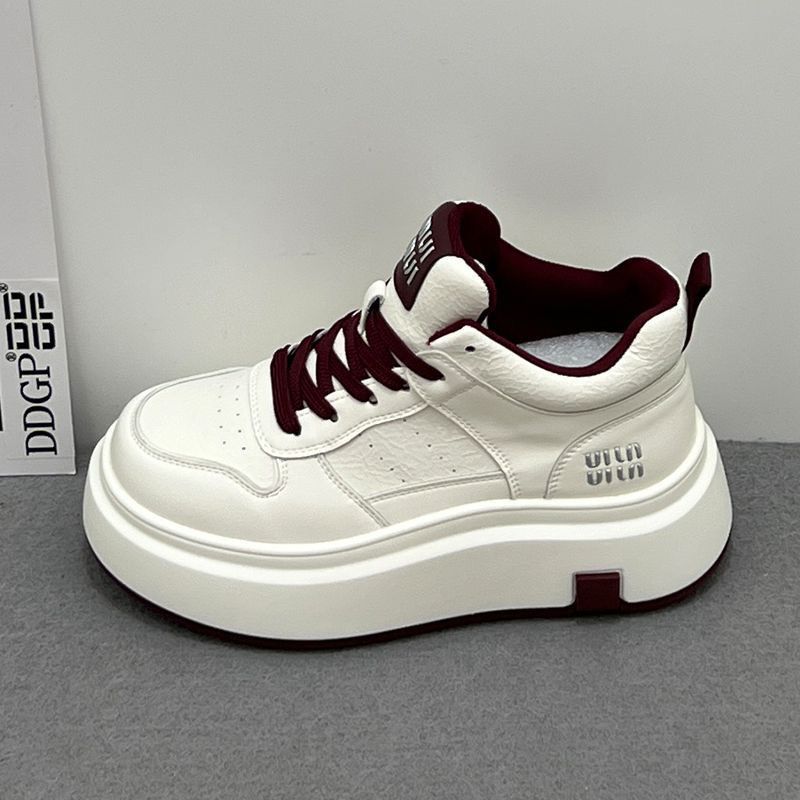 Angra Red High-top Board Shoes Women's Autumn and Winter New Thick-soled Heightening Sports and Leisure Shoes