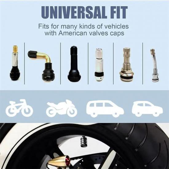 4PCS Car Tire Valve Stems Cap Knurling Style Tire Valve Cap Aluminum Tire Wheel Stem Air Valve Cap Universal Car Accessories Stem Caps1