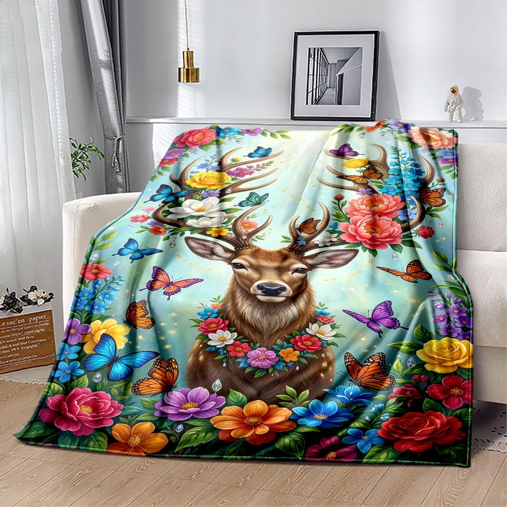 Magical Deer Fantasy Blanket,Suitable for sofas, offices, travel, living rooms, Gifts to relatives and friends, Blanket,Suitable for all seasons.