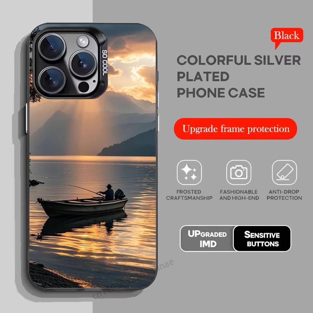 Fishing Fisherman Phone Case for iPhone 15 16 Pro Max Air SE 11 13 Pro 14 Plus 12 11Pro 15Pro Max 16e Cover