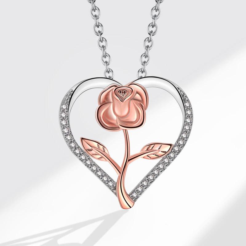 Eternal Heart Delicate Clavicle Necklace For Women Versatile Birthday Gift Elegant Pendant Jewelry Accessory