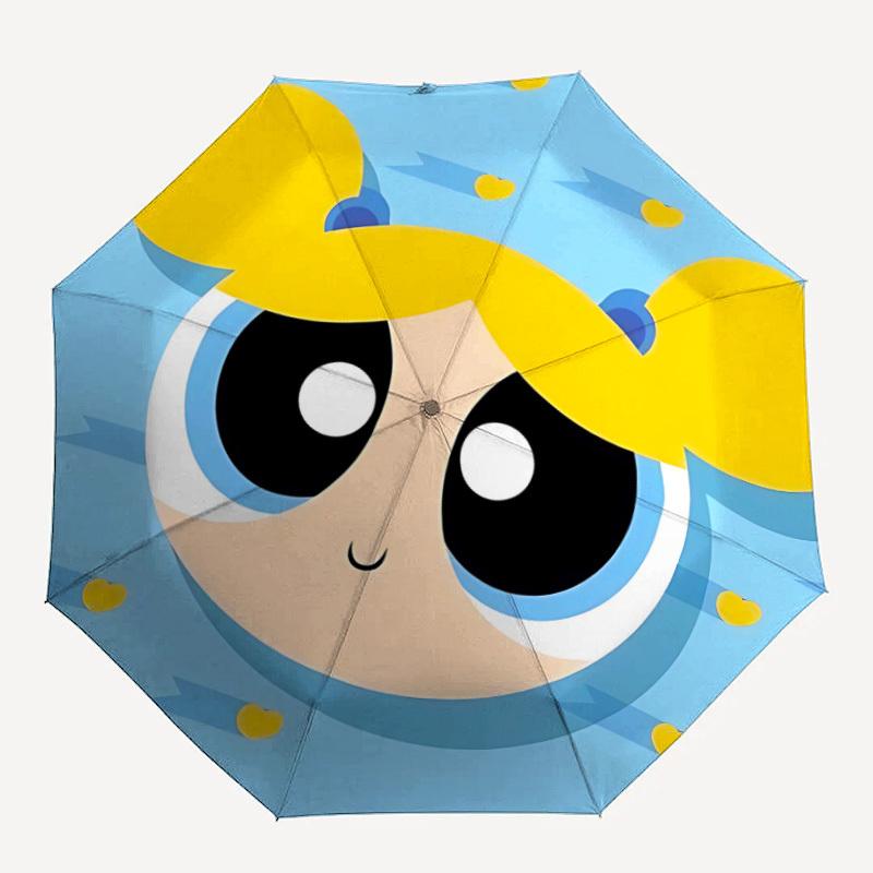 

1pc Bubblegum Powerpuff Automatic Open/close Folding Portable Umbrella with 8-Rib Structure for Women/Men, All-Season Use a0901104