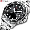 Curren Karyen Men's Waterproof Quartz Steel Band Business Casual Watch with Calendar