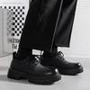 Big Upturned Head Square Head Niche Leather Shoes Platform Heightening Heel Versatile British Derby Shoes Hairstylist Men's Shoes Tide 4135-R