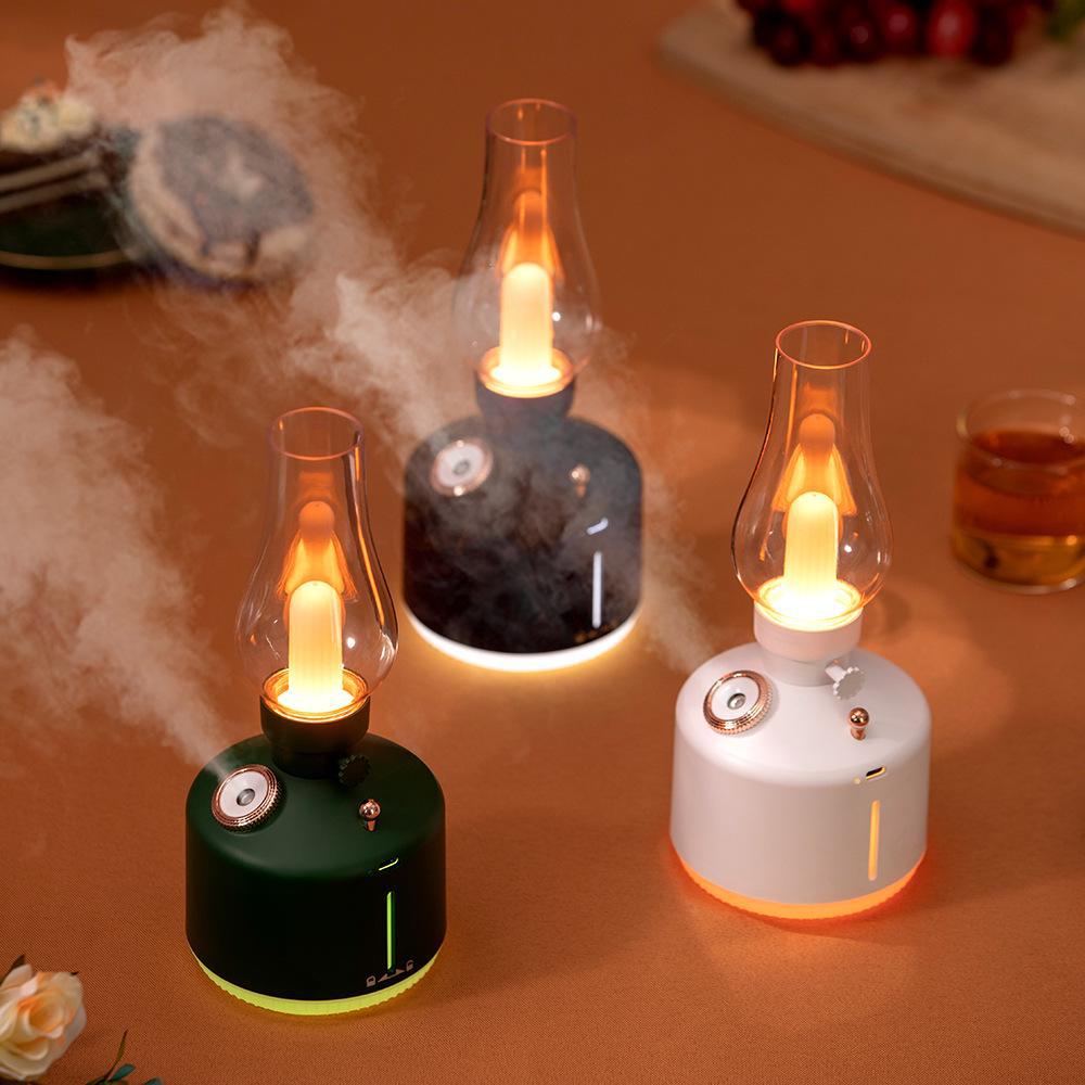 Velká mlhová petrolejová lampa zvlhčovač vzduchu: USB Aromaterapeutický přístroj do ložnice/na stůl