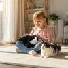 Realistic Stuffed Animal Cat, Lifelike Plush Kitten Toy for Kids, Soft Cuddly Gift for Girls Birthday