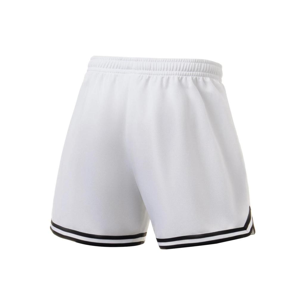 Li Ning Sports Basketball Series American Vintage Logo Print Elastic Waist Basketball Shorts Men Shorts Standard-White AAPT043-3