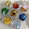 1 Box Goldfolien-Splitter Nagelglitzer Für DIY-Nägel Sticker-Kunst Nageldekorationen Mehrfarbige Blattgold-Flocken