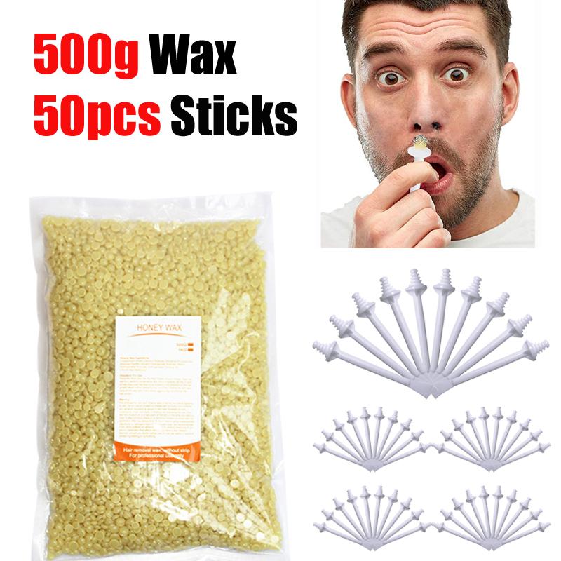 ערכת שעווה לאף | כוללת שעווה ומוליכים | ערכת הסרת שיער לגברים ונשים הסרת שיער מהאף ללא כאב ניקוי