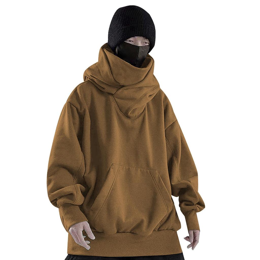 2024 Herbst Hoodie mit Samtfutter und gestapeltem Kragen: Trendig Unisex Lässig Lockere Passform