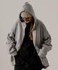 Ezkaton Heavy Loop Neck-Up Zip-Up Hoodie Grey Shot6743