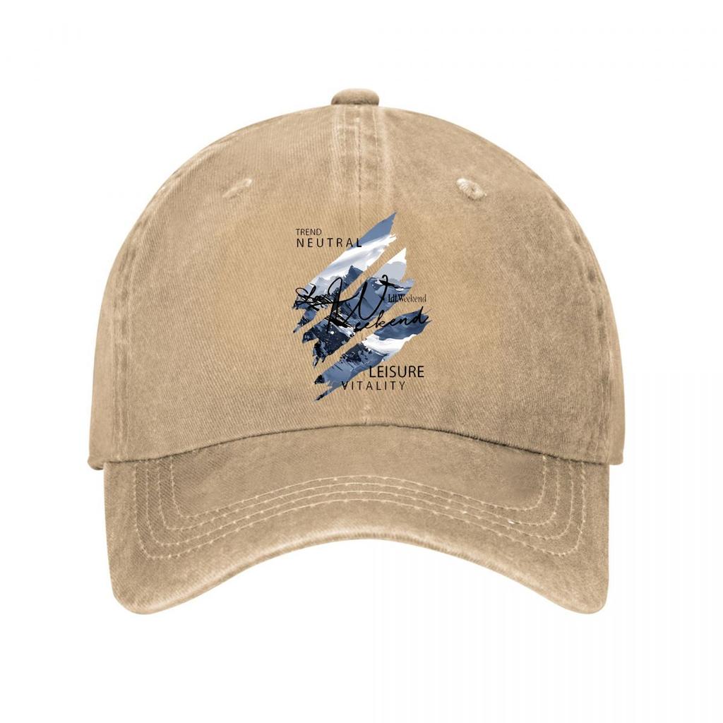 Trend Neutral Weekend Leisure Vitality Abstract Brushstroke Typography Washed Baseball Cap Outdoor For Womens Unisex FeUnisex