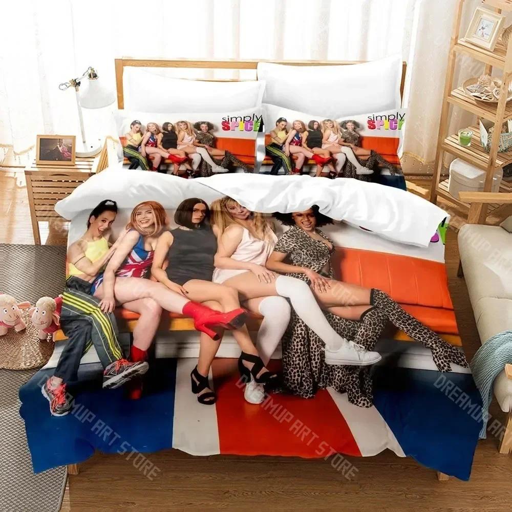 3D Print S-spices 90S Bedding Set Cartoon Anime three-piece set Adult Kid Bedroom Duvetcover Sets 3D Kawaii Hip Hop Girls