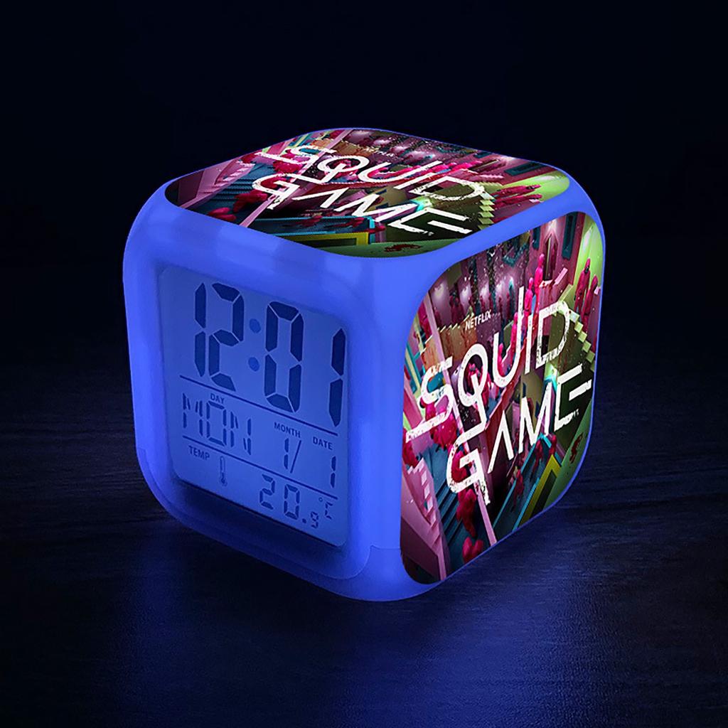 New Color Changing Clock Student Square Clock Squid Game Alarm Clock Night  Light Gift Hot Mute Bedside Clock Led – לקנות במחירים נמוכים בחנות המקוונת  Joom