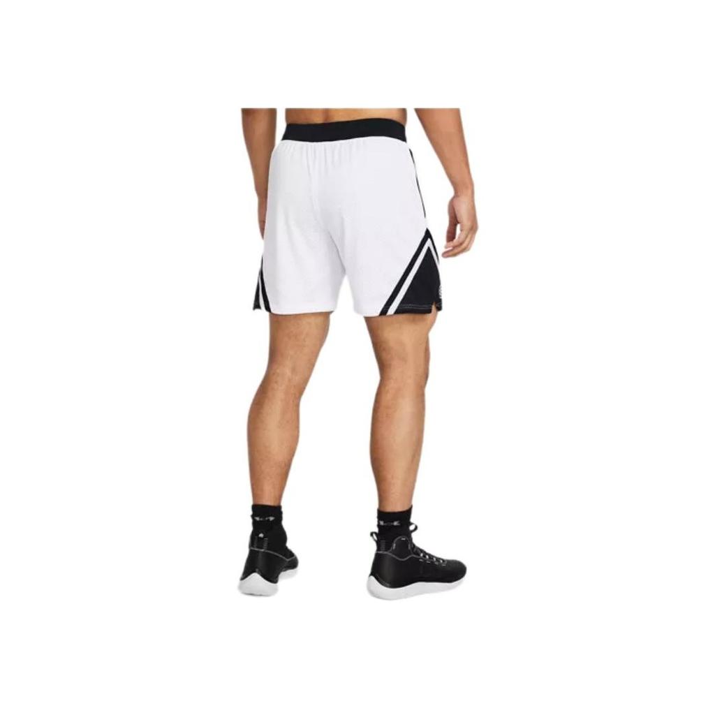 Under Armour Color Block Mid-Waist Casual Sports Shorts Men Bottoms White 1384470-100