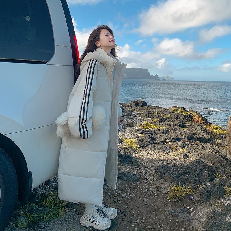 

Новое зимнее хлопковое пальто для женщин, пуховик средней длины в гонконгском стиле, хлопковая куртка, пальто-пуховик 2XL