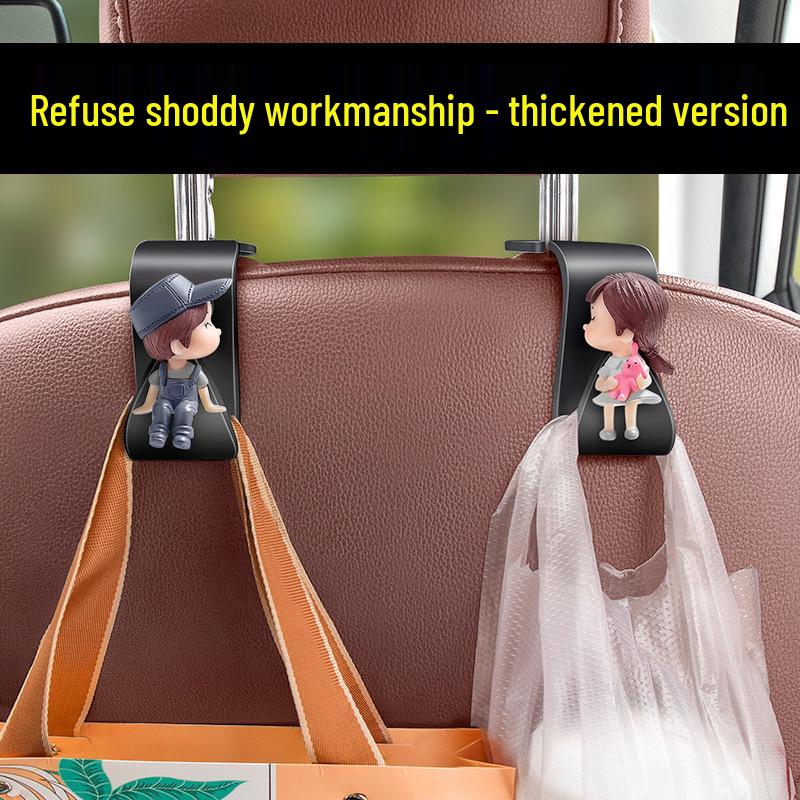 Cute 3D Cartoon Car Seat Back Hooks - Couple Collection