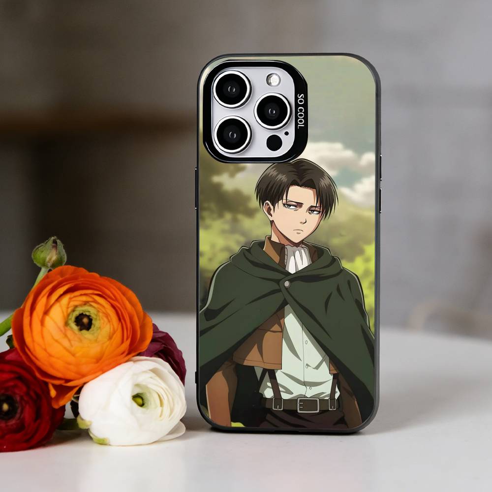 Anime A-Attack On Titan L-Levi Ackerman Phone Case For iPhone 17,16,15,14,13,12,11 Plus,Pro Max,XS,Colorful Silver Black Cover