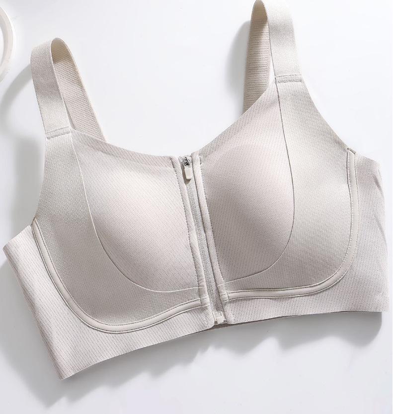 

Безшовний спортивний бюстгальтер Runwei Easy Wear: Застібка-блискавка спереду, Ударостійкий, Формуючий, Стрункий для великого бюста - Ідеально для весни та літа. L (Recommended 36/80BCDE)