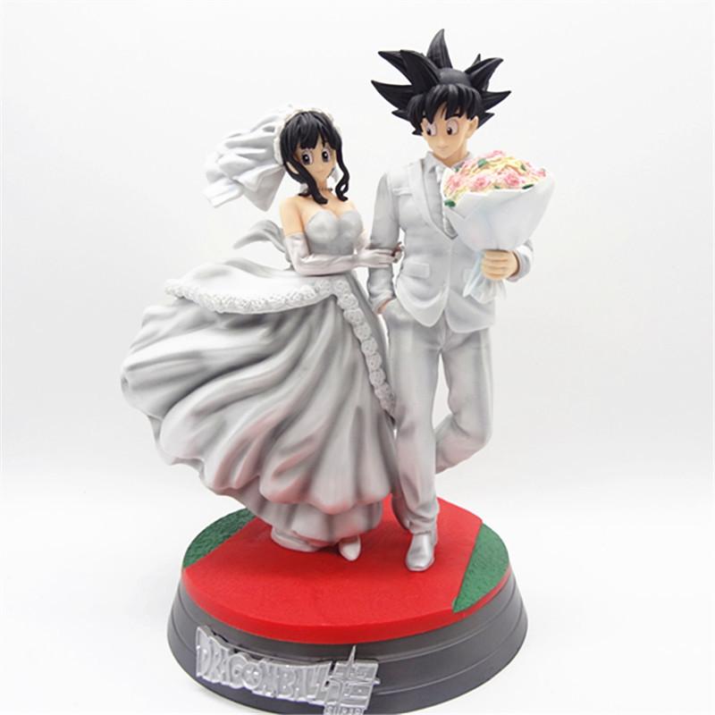 31cm Dragon Ball Gk Wukong'S Life Wukong Qiqi Wedding Scene Static Statue Handmade Model Ornament Fans