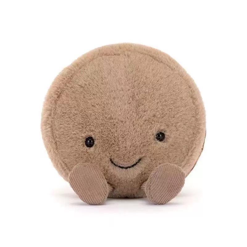 Cute Coffee Cake Plush Pendant Soft Stuffed Food Toy Fluffy Keychain Gift for Kids Birthday Christmas Bag Home Decor