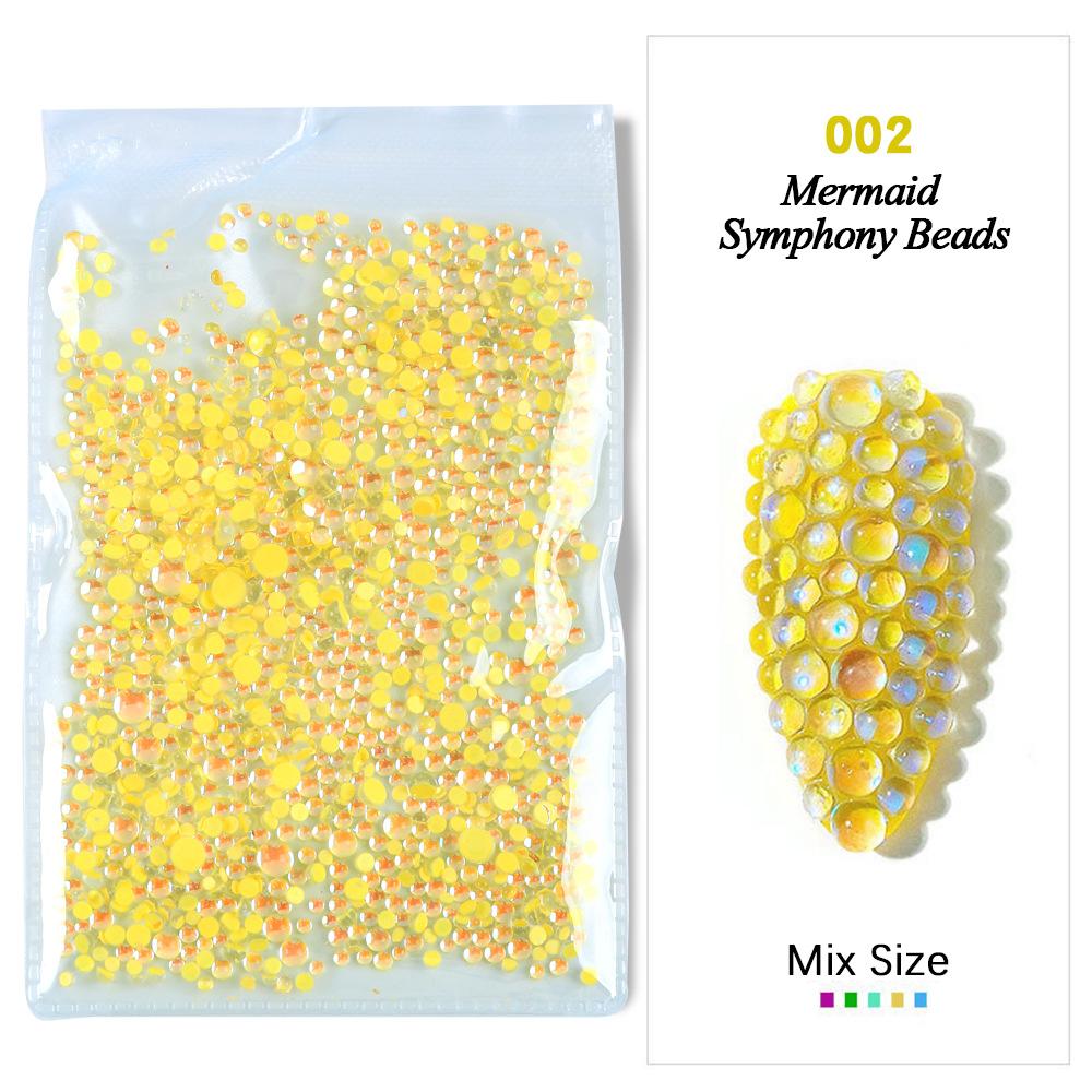 Symphony Nail Art Mermaid Glass Bead Aurora Candy Color Nail Art Trinket Diy Nail Art Nail Drill