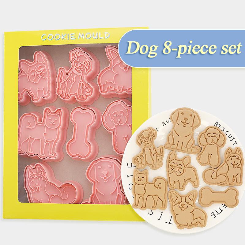 8Pcs Easter Plastic Cookie Cutter Rabbit Egg Biscuit Mold 3D Cartoon Bunny Mould Cake Baking Tools Easter Party Decorations 2024