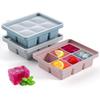 Plateau à glaçons en silicone Lot de 3, Démoulage facile 6 moules à glaçons flexibles en silicone avec couvercle amovible, Empilable au congélateur Réutilisable