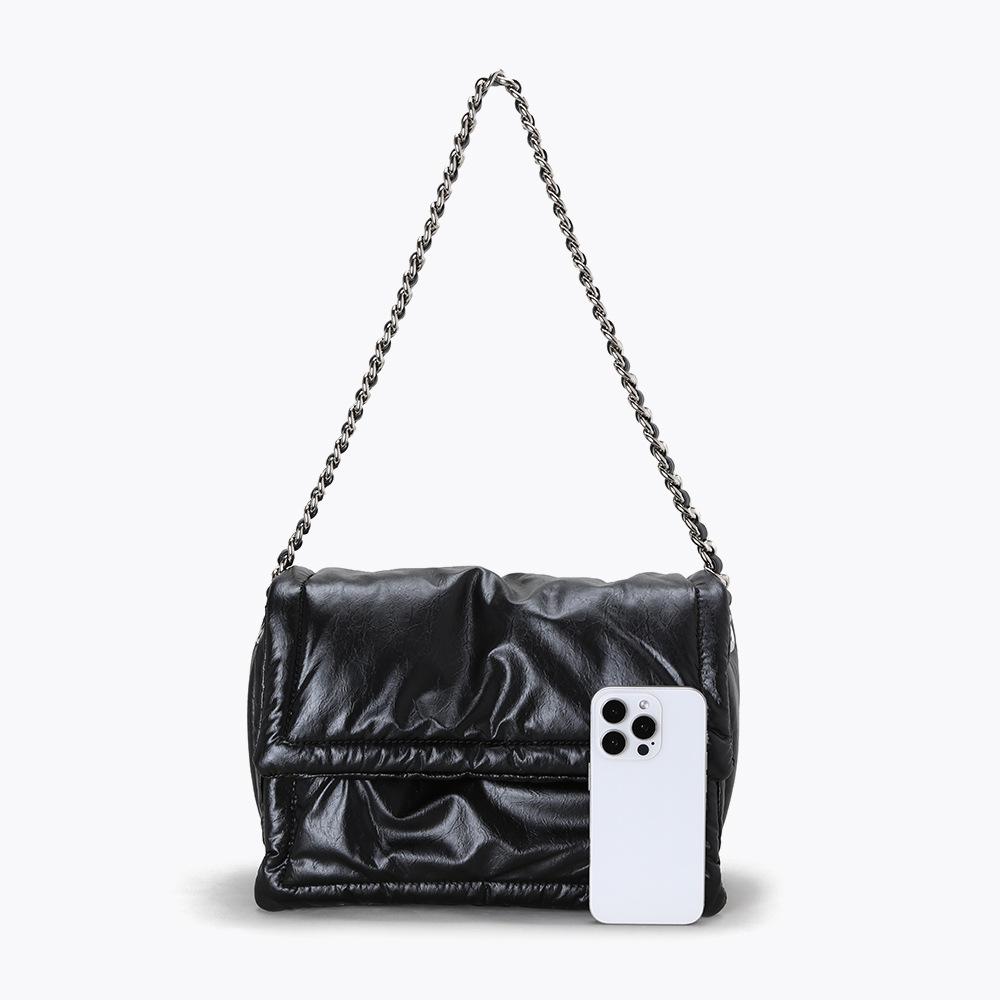 Niche down jacket soft waxy toast bag large capacity high-end chain tote underarm bag women's shoulder messenger bag