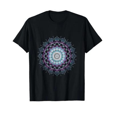 Watercolor Unisexdala Sacred Fractal Geometry Art T Shirt Vintage Slightly Casual Streetwear Designer Clothes Graphic Homme