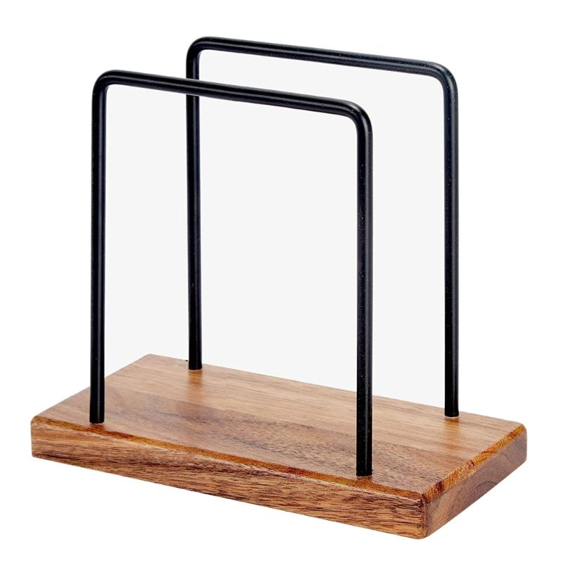 

Durable Wooden Iron Tissue Rack Functional Tissue Storage Holder Elegant Tissue Case Desktop Ornament for Coffee Shop 1