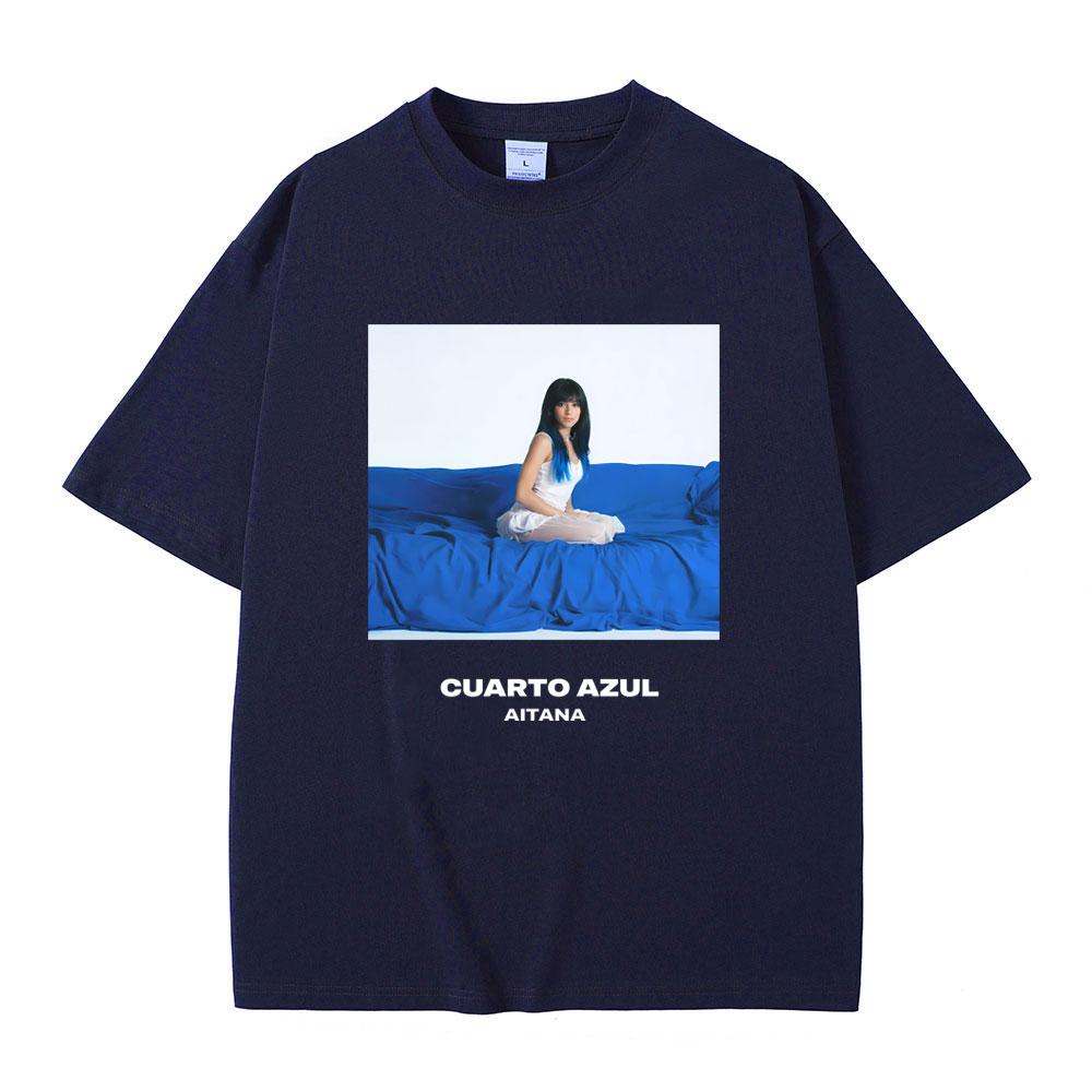 Singer Aitana CUARTO AZUL World Tour 2026 Merch T-shirt Unisex Women Fashion Casual Oversized T-shirts Streetwear Unisex Fans Gift