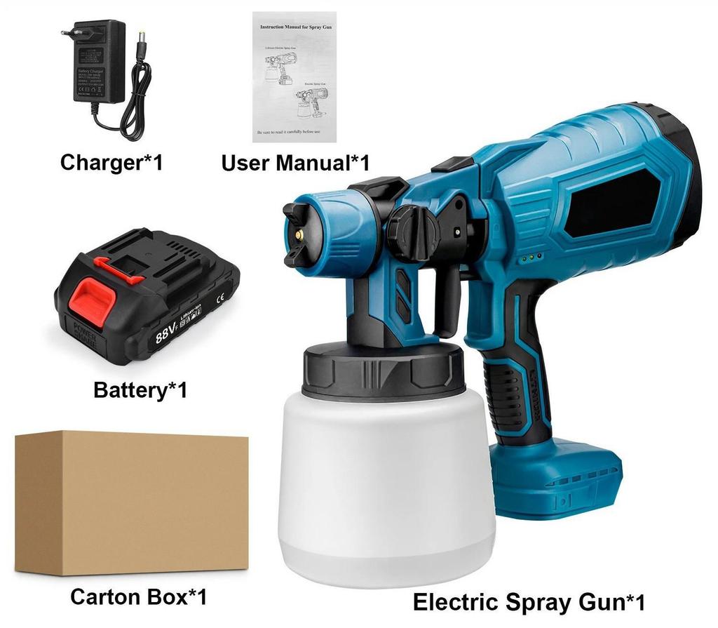 Portable Electric Paint Spray Gun - Multifunctional High-Pressure Atomization Tool