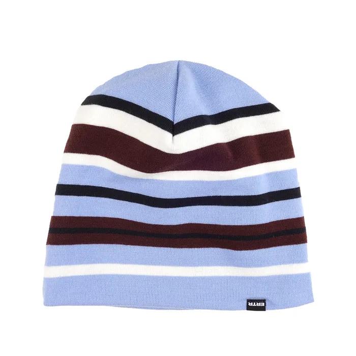 Reversible Stripe Beanie Skyblue