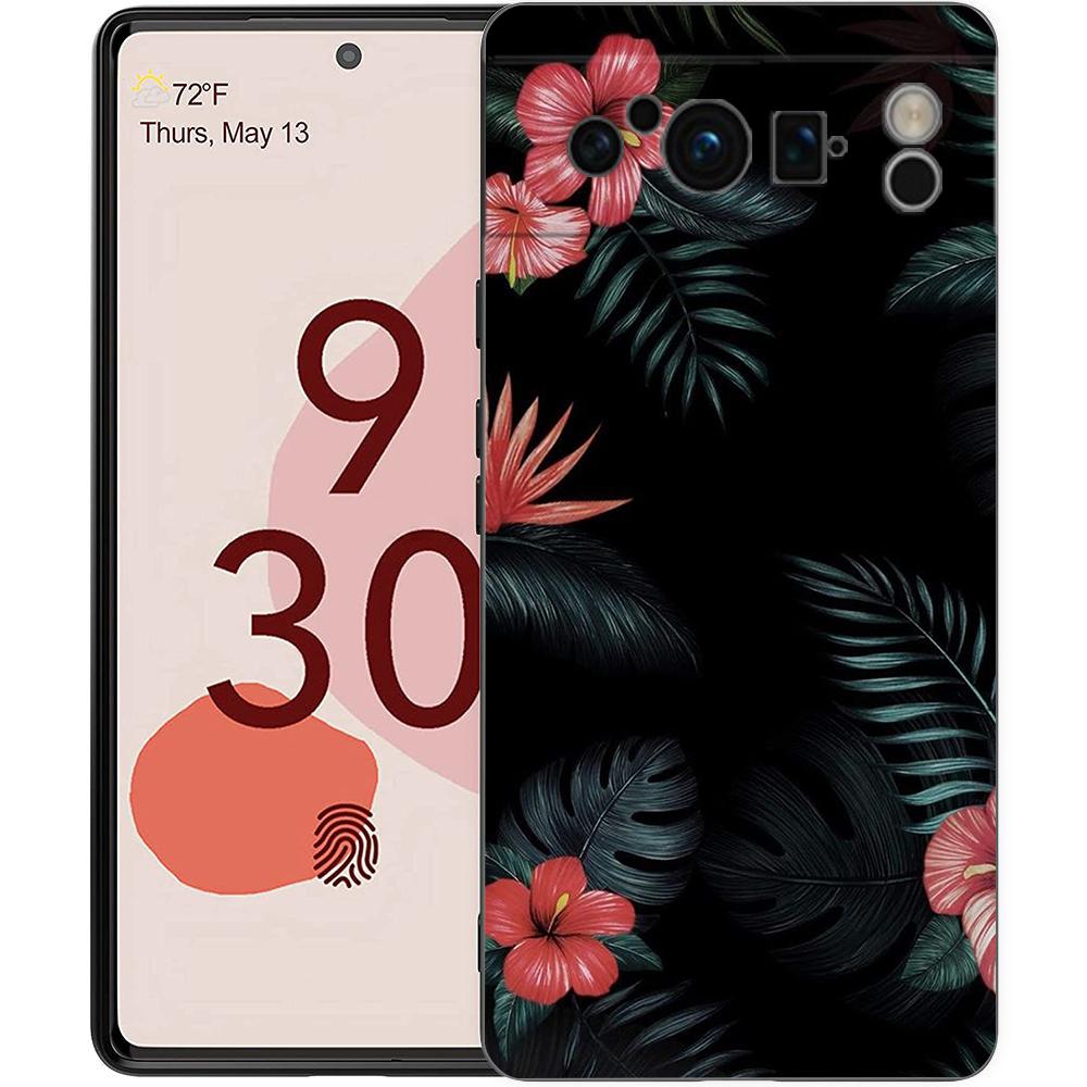 

Винтажный Чехол для Телефона с Цветами и Листьями Банана Для Google Pixel 8 7 6 Pro 6A 7A 5G Мягкий Силиконовый Ударопрочный ТПУ Черная Крышка Fundas Pixel 6