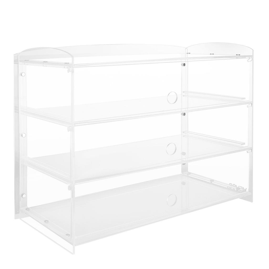 Bakery Display Case, 3-Tier Commercial Countertop Pastry Display Case, Clear Acrylic Bread Box for Kitchen, Party Cake Cabinet with Flip-Up Door for