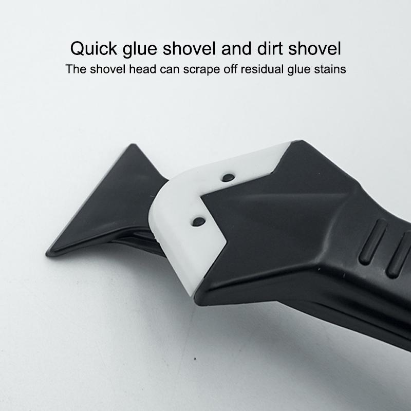 Silicone Scraper Squeegee Glue Remover Knife Caulking Angle Beauty Crack Trowel Tool Grout Scraper Kit With 5Pcs Scraper Head