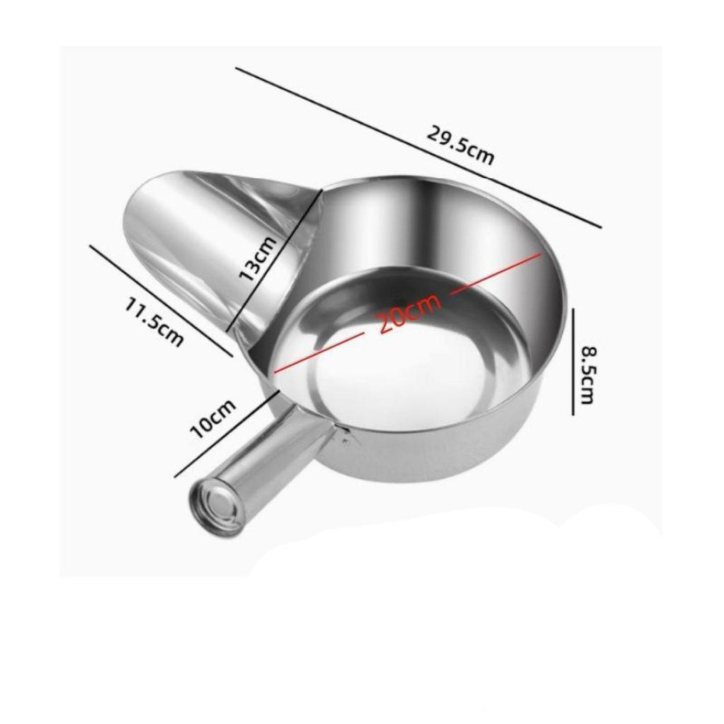 Commercial Stainless Steel Duckbill Spoon and Funnel for Seasoning and Mixing Fried Chicken Strips and Fries