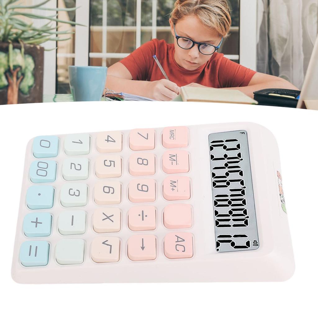 Desktop Calculator 12 Digits LCD Display Large Buttons Ladder Keypad Calculator for   School
