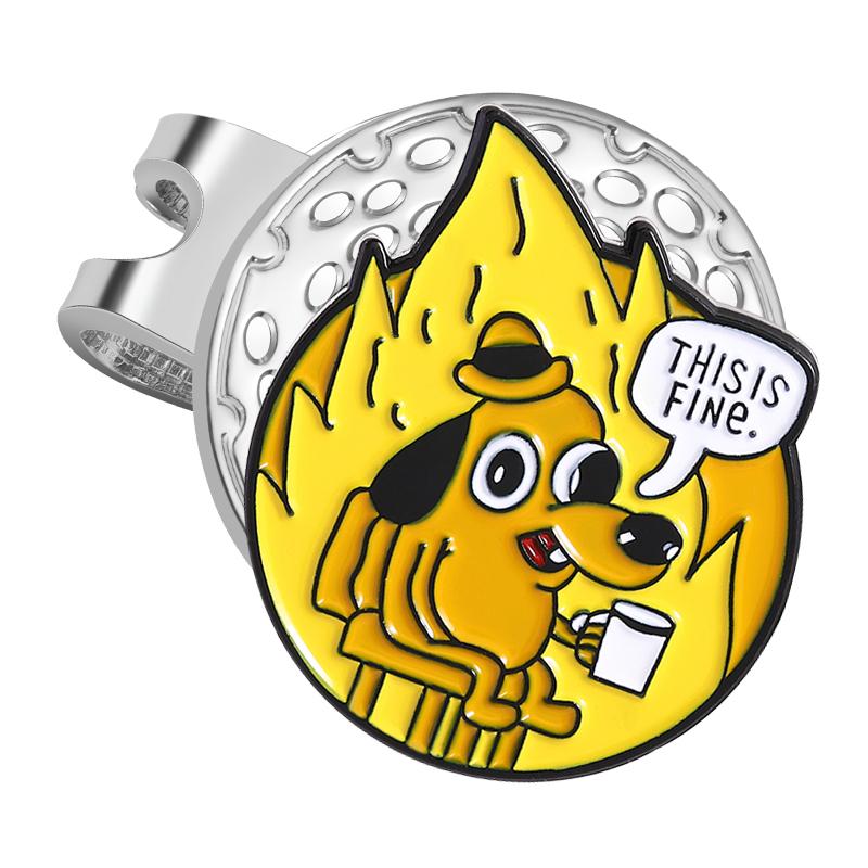 

Retro Mexican Metal Hat Clip Pin This Is Fine Funny Cartoon Dog Baseball Cap Golf Cap Hat Badge Accessories Fashion Jewelry Gift