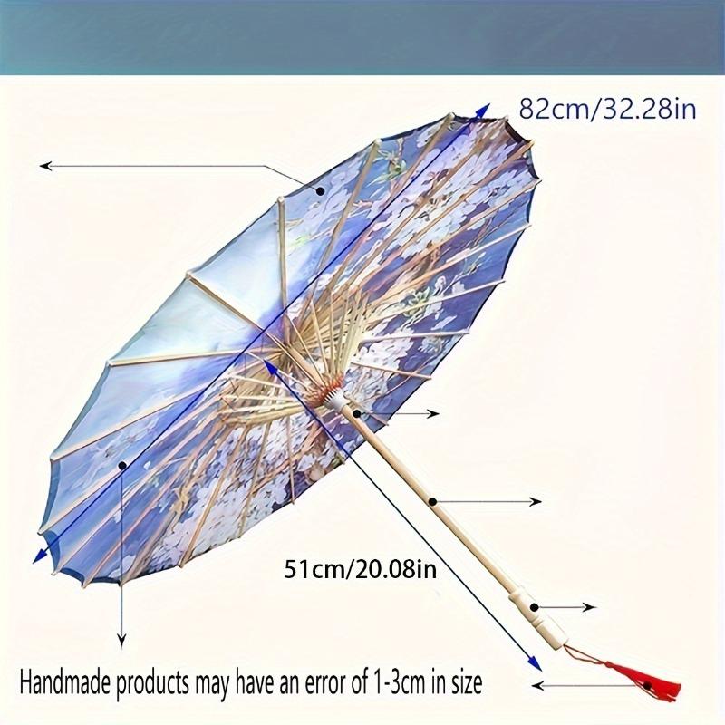 Vintage Chinese Style Silk Umbrella Handmade Imitation Ancient Umbrella for Hanfu Dance & Ceiling Decor