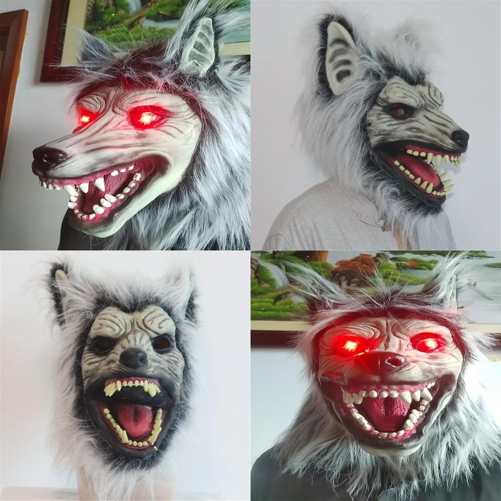 Lighted Wolf Head Mask With Claws For Halloween Costume And Cosplay