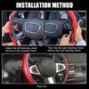 1 Pair Car Steering Wheel Covers Booster Micro Fiber Leather Auto Interior Decorative Accessories Universal Carbon Fiber Looking