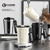 Vanow Insulated Mug Coffee Cup for Men And Women, Ceramic Inner Liner, Stylish Portable Water Bottle for Students, Smoke White