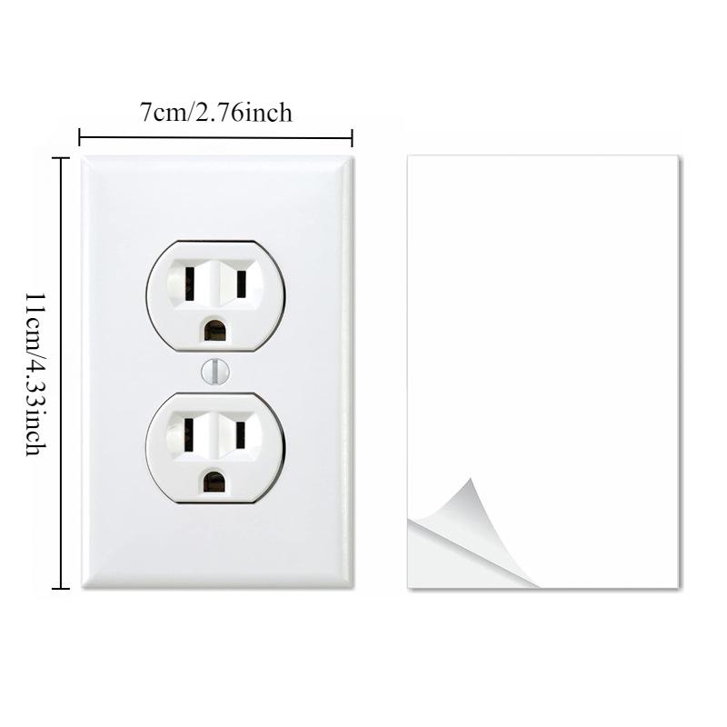 4/16PCS Simulation Fake Power Outlet Stickers Prank Wall Outlet Stickers Office Prank April Fool's Day Stickers