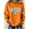2026 Womens Oversized Knit-Style Crewneck Sweatshirt With 3D Clover Print Thick Warm Streetwear Top
